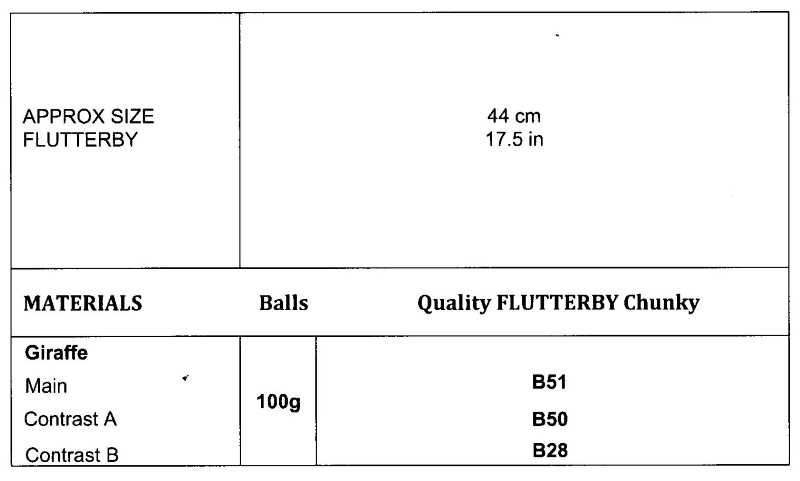 Crochet Pattern - James C Brett JB930 - Flutterby Chunky - George Giraffe